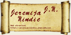 Jeremija Mindić vizit kartica